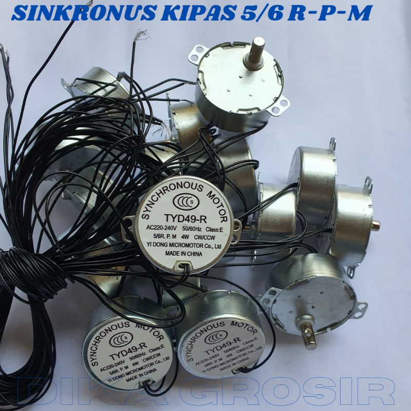 sinkronus kipas angin penggerak kanan kiri 5/6rpm lambat