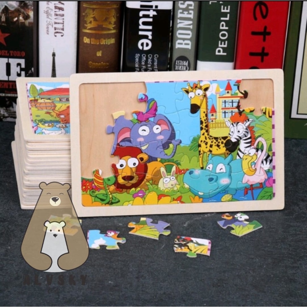 MAINAN EDUKATIF / JIGSAW PUZZLE / PUZZLE KAYU GAMBAR 24 PCS LUCU