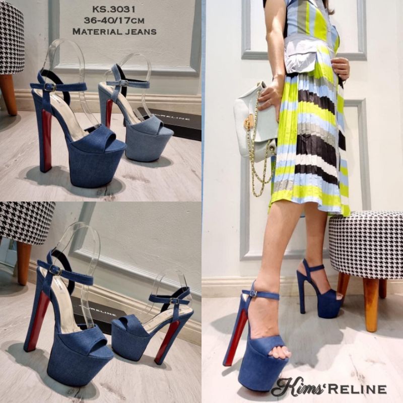 Sepatu Heels KS3031 Fashion Tinggi hak 17 cm