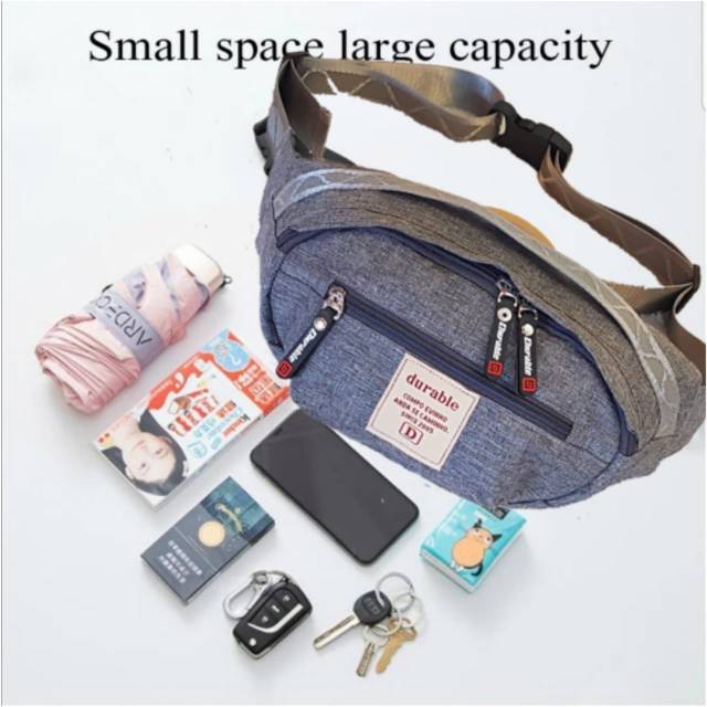 Durable fanny pack tas pinggang 2 Saku Tas Pinggang Pria Tahan Air Paket Fanny Tas Dada Modis Tas Selempang Olahraga Luar Ruangan Tas Sabuk Pria Travel Kasual Tas Pinggang Hip