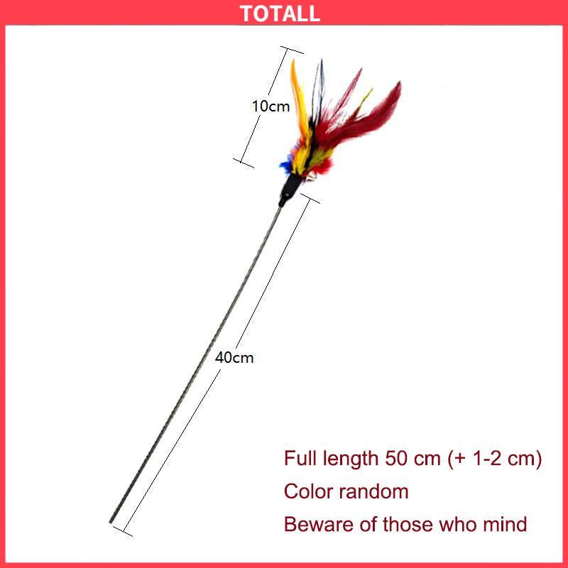 COD Menggoda Tongkat Kucing Tahan Gores Mainan Kucing Lonceng Bulu Batang Panjang Tahan Gores-Totall