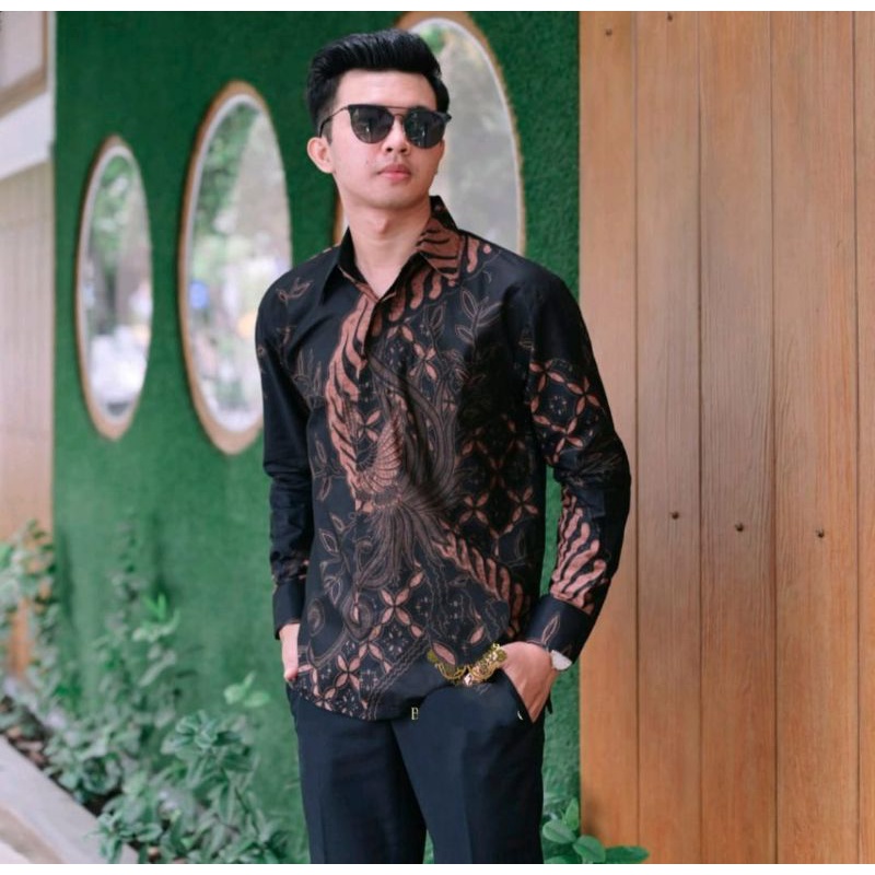 BATIK BOLO DEWO Motif Arya Piningit Hem Atasan Kemeja Baju Batik Pria Lengan Panjang