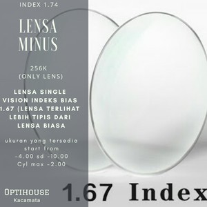 Lensa Minus Indeks 1.67 Lensa Tipi Antiradiasi KomputerMengurangi Silau Lapisan Anti UV