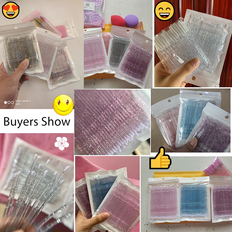 Crystal Sikat Bulu Mata Sekali Pakai Microbrushes Alat Ekstensi Bulu Mata Alat Penghapus Bulu Mata