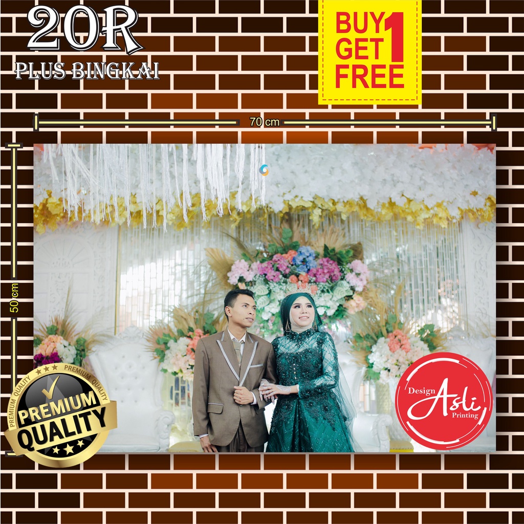 Cetak Foto Besar 20R (50x60)cm & 20R+ (50x70)cm + Bingkai (Buy 1 Get 1)