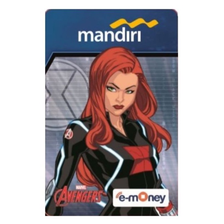 Mandiri eMoney Avengers - Black Widow ORI /Like eTOLL Tapcash Flazz or Brizzi