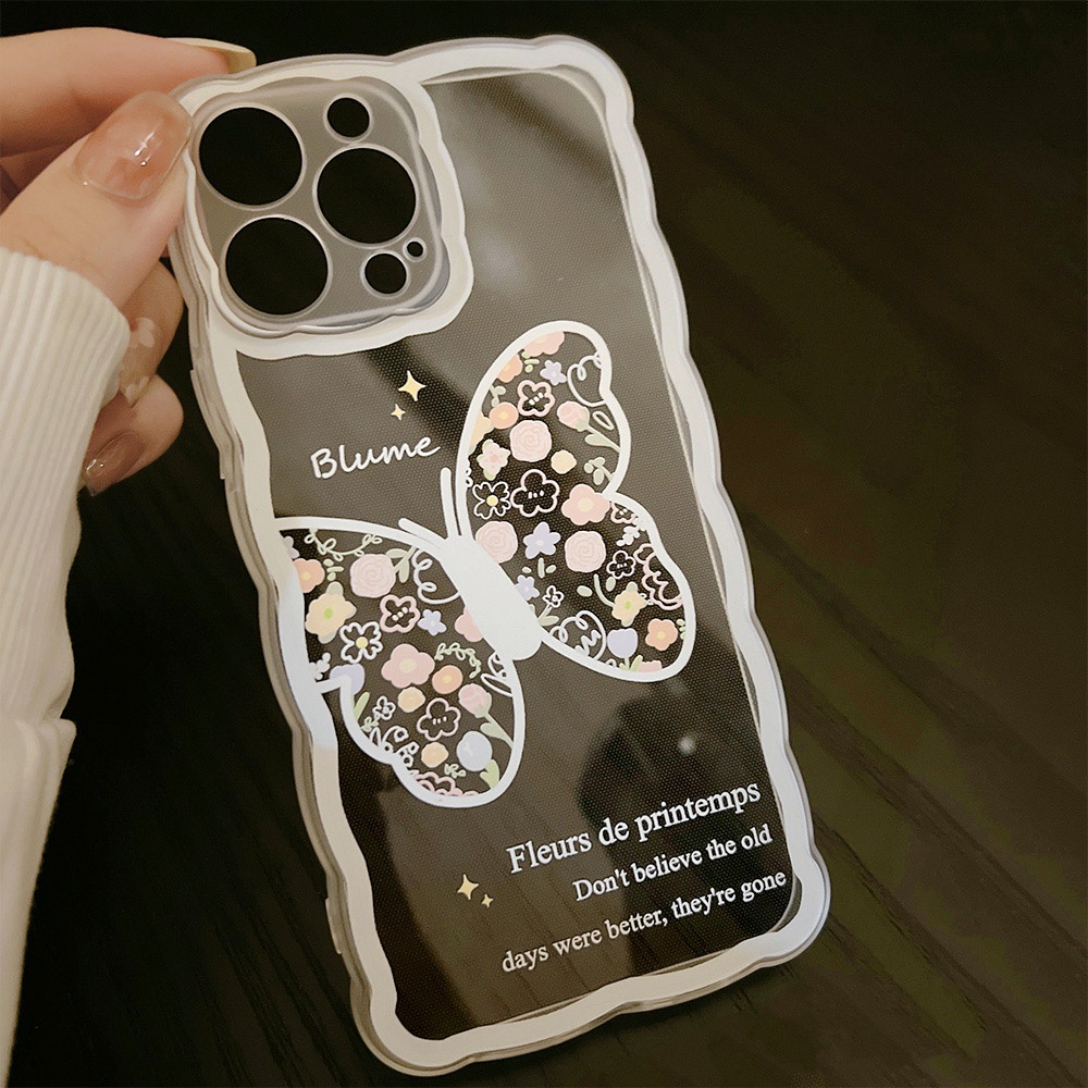 Butterfly Soft Case Tpu Silikon Transparan Motif Kupu-Kupu Untuk iPhone 13 11 12 Pro Max X XR XS Max 7 8 Plus 13 Mini 12 Mini SE2020