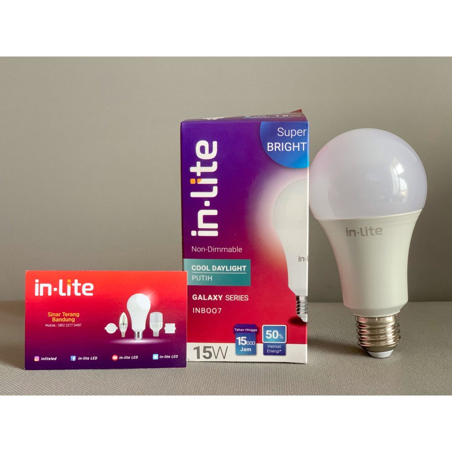 LAMPU BOHLAM BULB LED INLITE 15W 15 WATT - INB007
