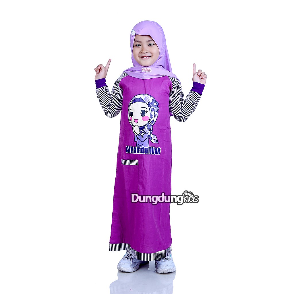  Baju  Muslim  Anak  Perempuan  Gamis Katun Rami Alhamdulillah 