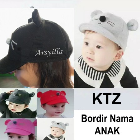 BIKIN NAMA Topi Bayi Korea BORDIR