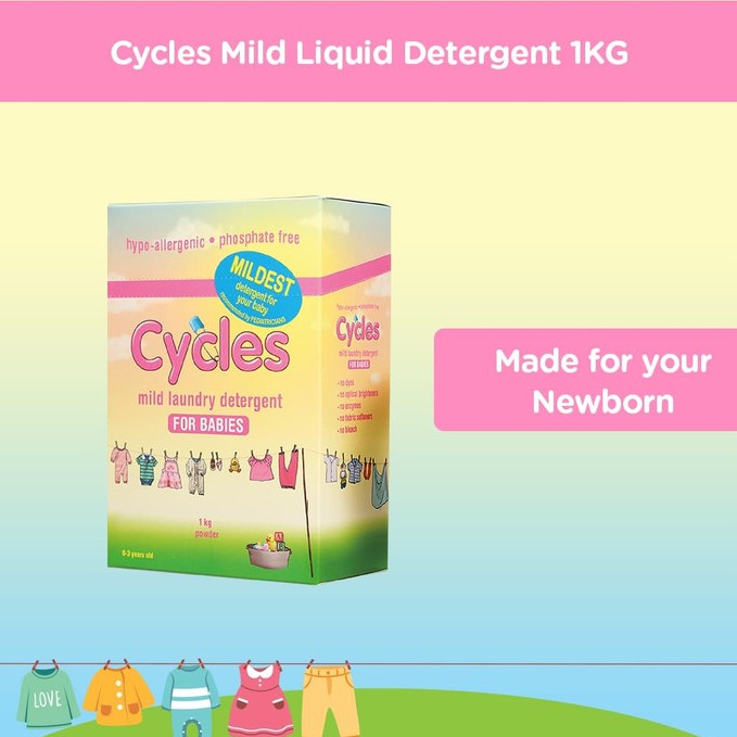 CYCLES MILD LAUNDRY DETERGENT 1KG ( BUBUK )