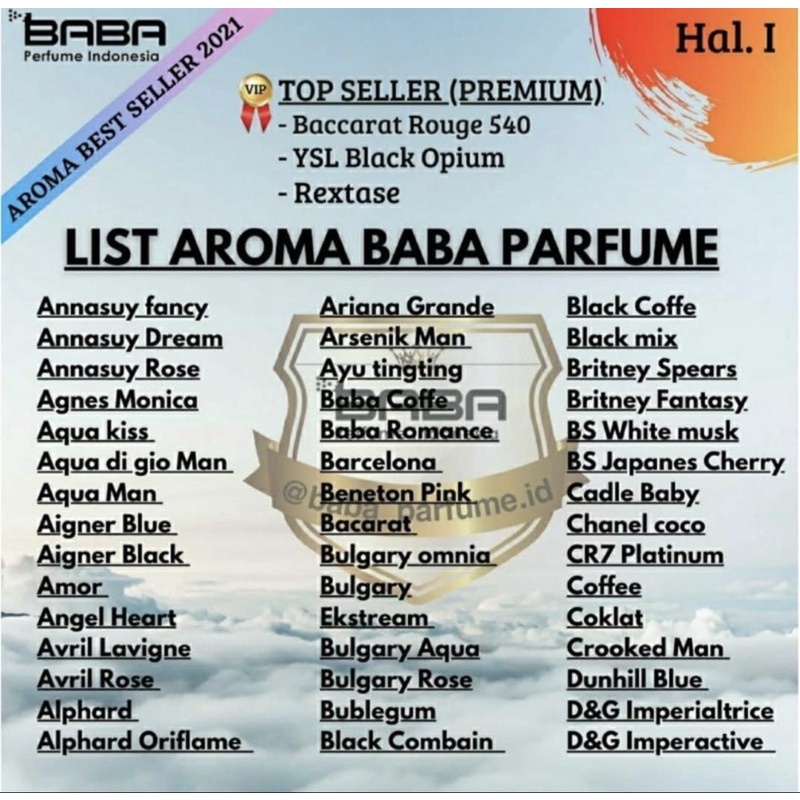 Baba Parfum Pria Wanita Lusinan Parfum Original Aroma Minyak Wangi 30 ml Bibit Impor Murah Non Alkohol