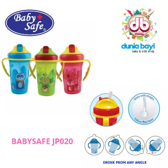 Babysafe cup with weighted 300ml JP020/ Botol minum anak - JP020 300ml