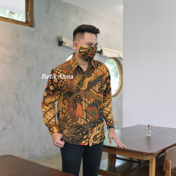 Batik Pria Lengan Panjang Furing Modern Premium Original Kemeja Batik Pria Baju Batik Pria Lengan Panjang Modern Slim Fit  FASHION BATIK ALUNA