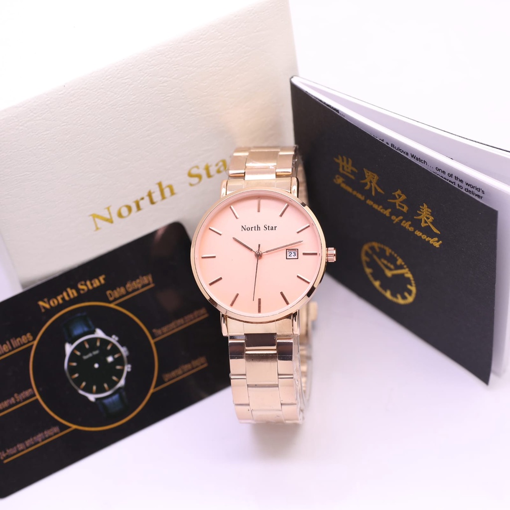 ( COD ) New Jam Tangan Wanita North Star Original Tanggal Free Baterai Box