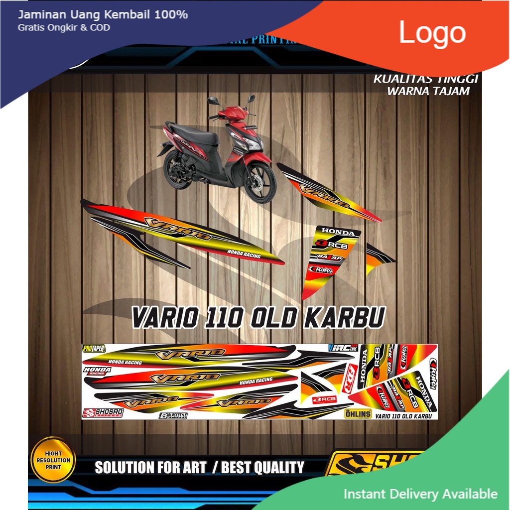 SAHILA OLSHOP COD-STRIPING VAEIASI MOTOR HONDA VARIO 110 OLD/CARBU MOTIF RACING SIMPLE/NEW STICKER C