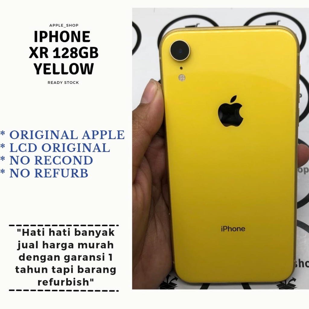 iphone xr 128gb yellow Lcd Original Mulus Bukan Refurbish / Rekondisi