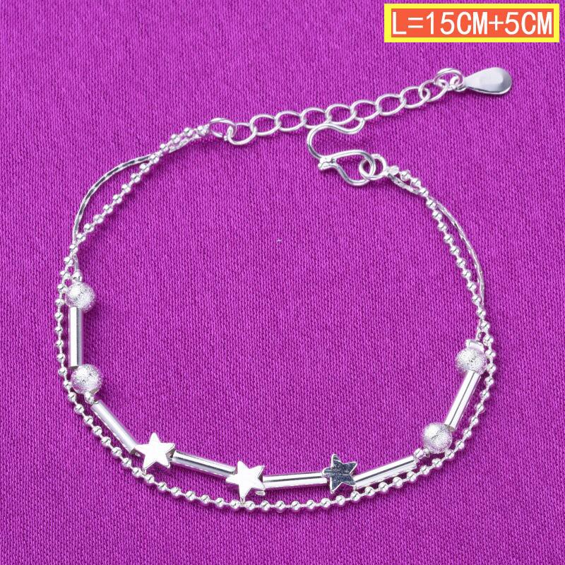 50 gaya 925 gelang perak asli, aksesoris perhiasan fashion Jepang dan Korea-14