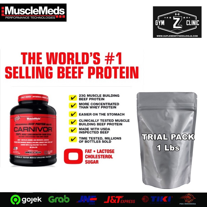 CARNIVOR WHEY PROTEIN 1 LBS MUSCLEMEDS REPACK/ECER/KETENG SUSU FITNES