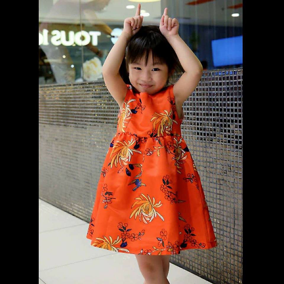 Dress Anak Cewek Eveline Flower Red