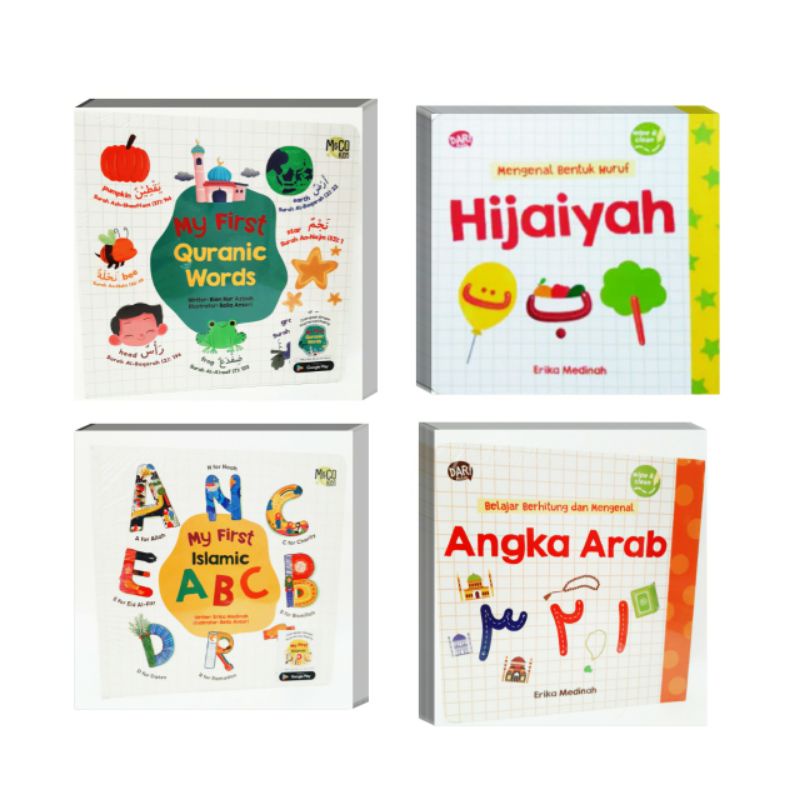 [AQILA BOOK] BUKU ANAK BOARDBOOK SERI MENGENAL BENTUK HURUF HIJAIYAH ISLAMIC ABC BERHITUNG & MENGENA