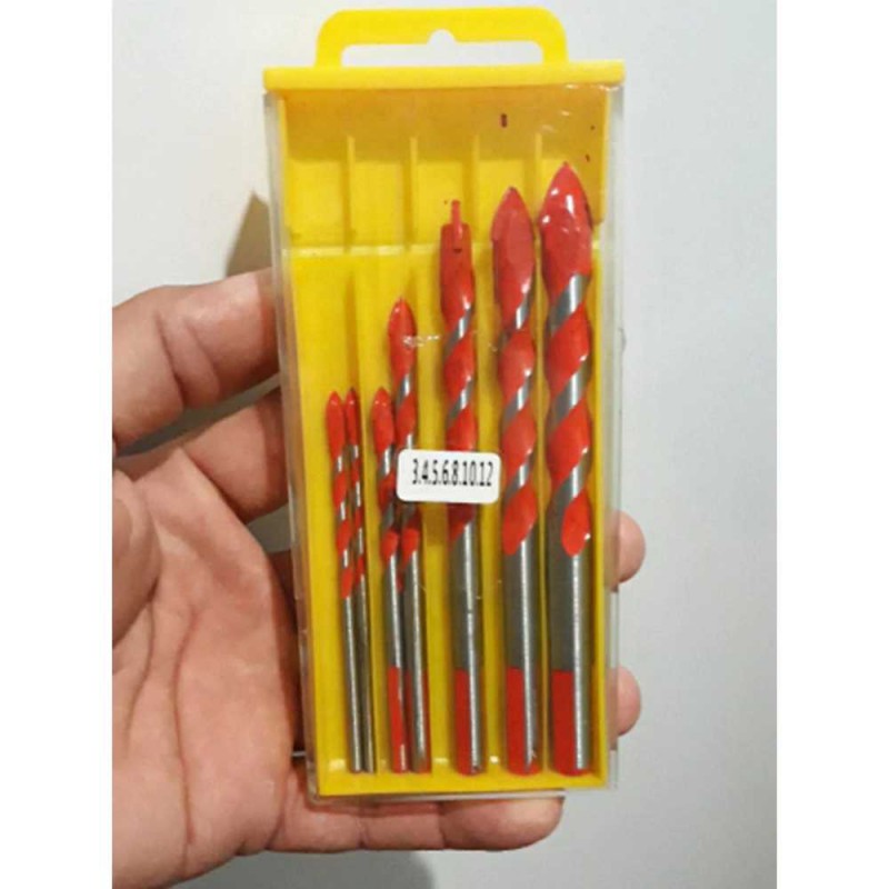 Mata Bor Kayu Aluminium Plat HSS Twist Drill Bit 3-12mm 7Pcs