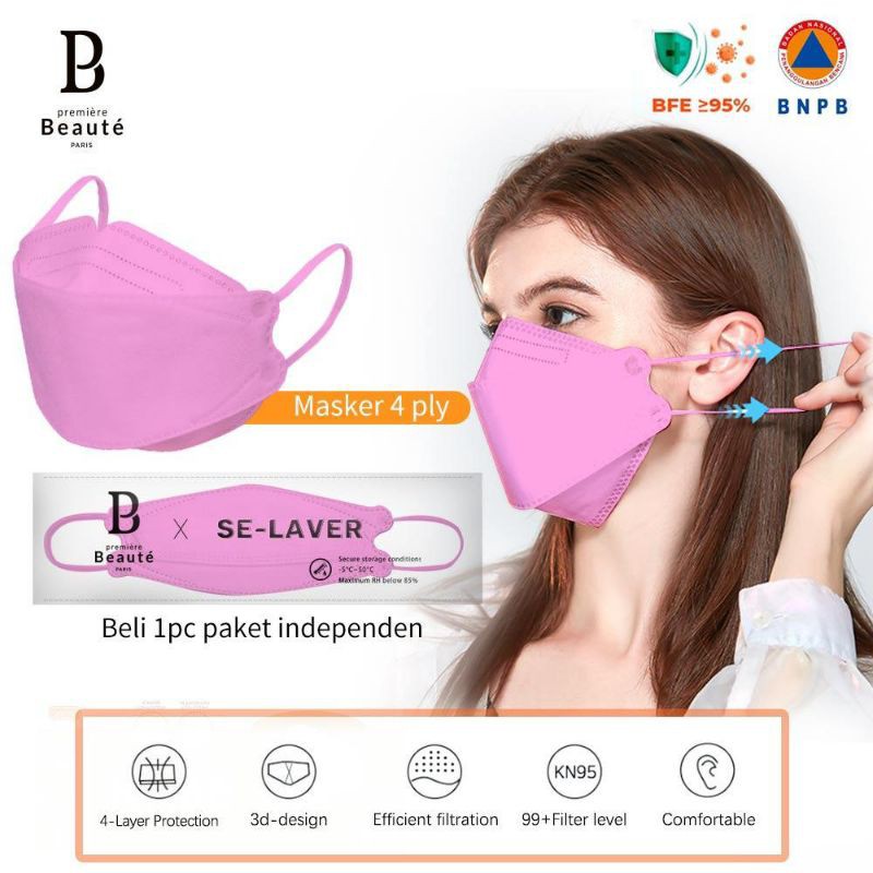 Premiere Beaute Disposable Face Mask Masker KN95 EVO 4ply 6pcs 10pcs kesehatan