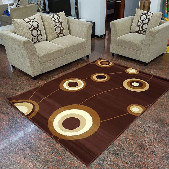 NK karpet permadani moderno ukuran 160x210 warna coklat tua dark brown