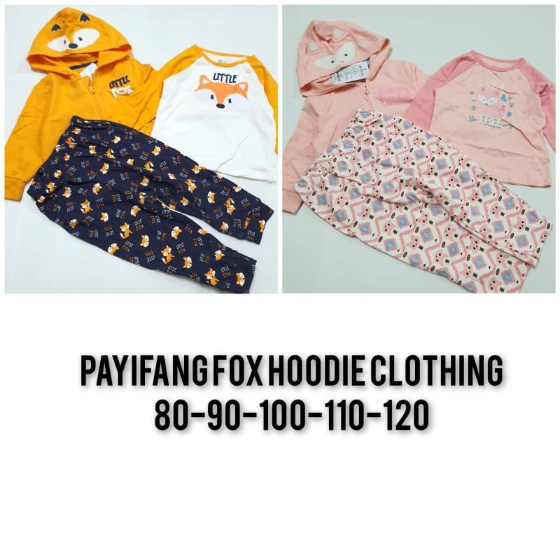 set jaket anak motif fox import/ setelan baju jaket anak/jaket bayi