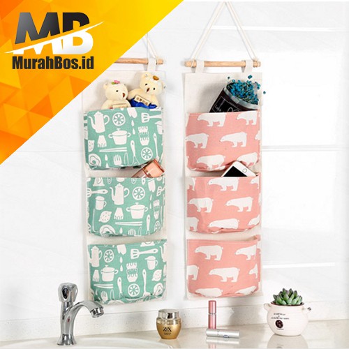 MurahBos Pouch Gantung 3 Sekat Rak Dekorasi Unik MurahBos Pouch Gantung 3 Sekat Rak Dekorasi Unik