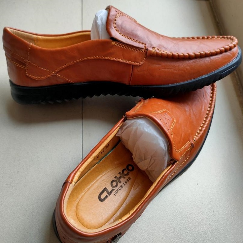 COD Sepatu Pria Casual Slip On - Sepatu Kantor Pria Santai Tanpa Tali Kulit Asli Sapi Fashion Original Keren Kekinian 063