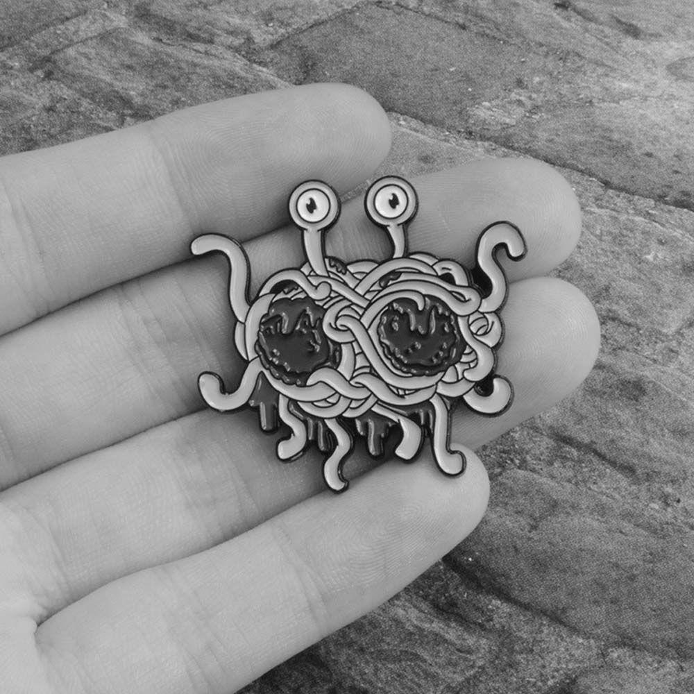 Lanfy Pastafarianism Bros Lucu Fashion Perhiasan Aksesoris Spaghetti Fsm Ikon Travel Commemorative Enamel Pin