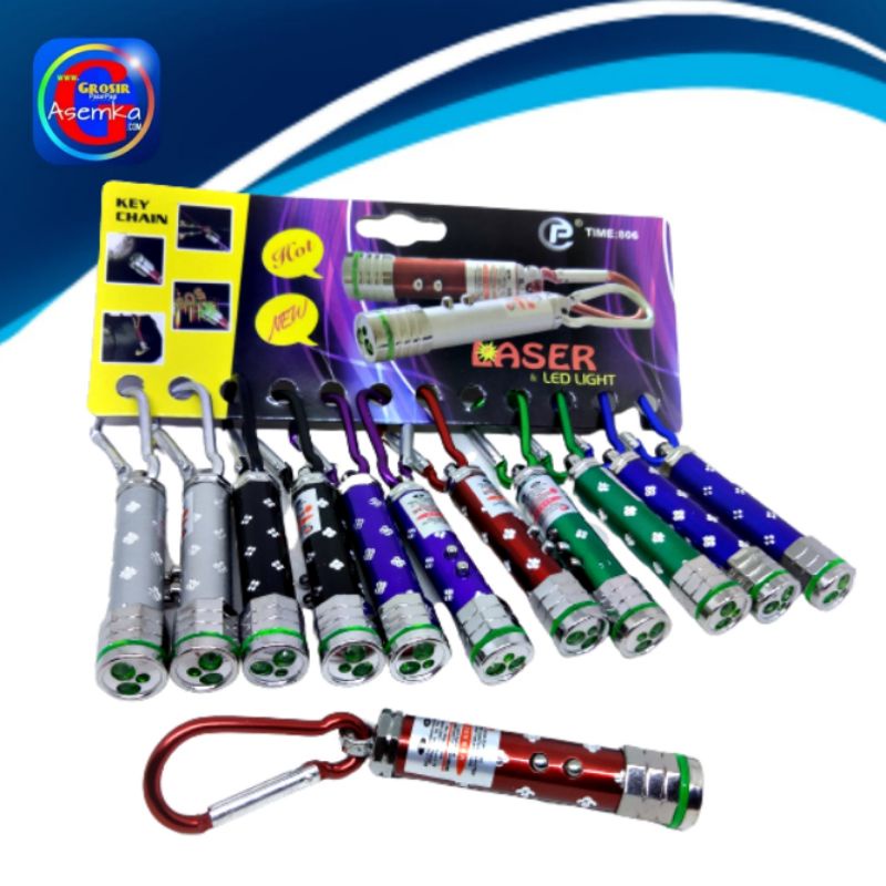 GPA Laser dan LED 12pcs Key Chain Gantungan kunci Grosir