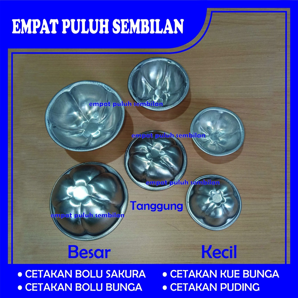 CETAKAN BOLU SAKURA / CETAKAN PUDING BUNGA ALUMINIUM / LOYANG KUE PUDING JELLY MINI MOTIF
