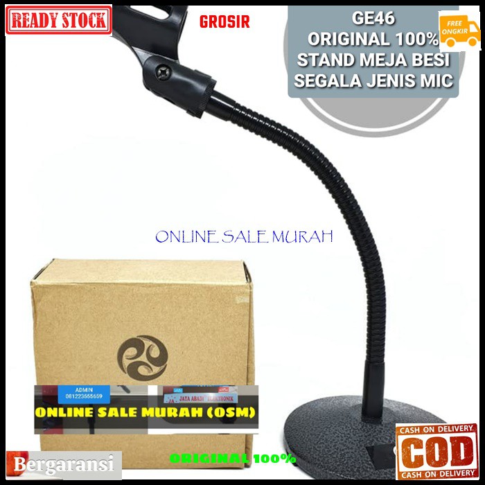 G46 Stand mic meja full besi ORIGINAL 100% holder mik table microphone standing ori mimbar podium penyangga mikrophone tiang pegangan Fleksible flexsible karaoke alat musik DJ G46   BISA SEMUA JENIS MIC BAHAN BESI PLAT TEBAL JAMINAN MIC TIDAK AKAN JATUH