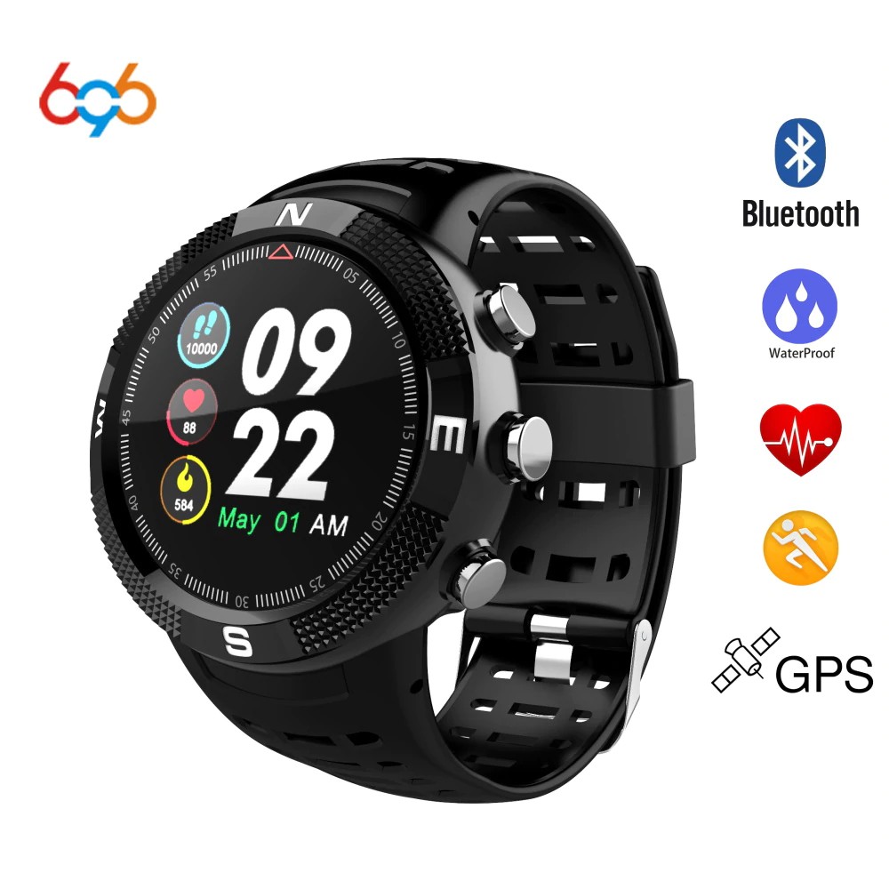 696 Baru F18 Smartwatch Olahraga Band Bluetooth 4.2 IP68 Smart Watch Tahan Air GPS Call Pesan
