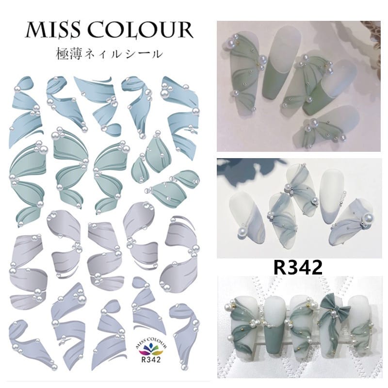 Pretty Nail Sticker Stiker Kuku Ribbon Stiker Pita/Nail Art Decoration