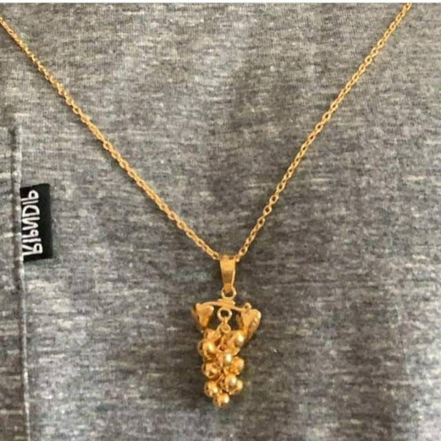 Kalung Rante + Liontin.  Emas Asli 24K. Kadar 99,9%.