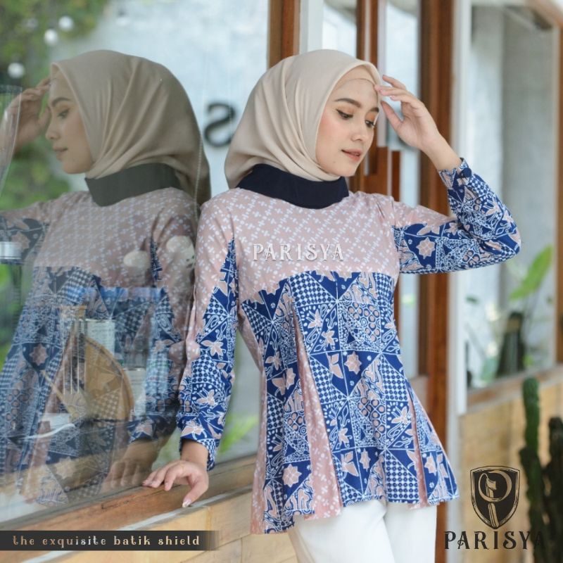 BATIK PARISYA - Nabila  B00053, Blouse Batik Wanita Atasan Batik Wanita-4