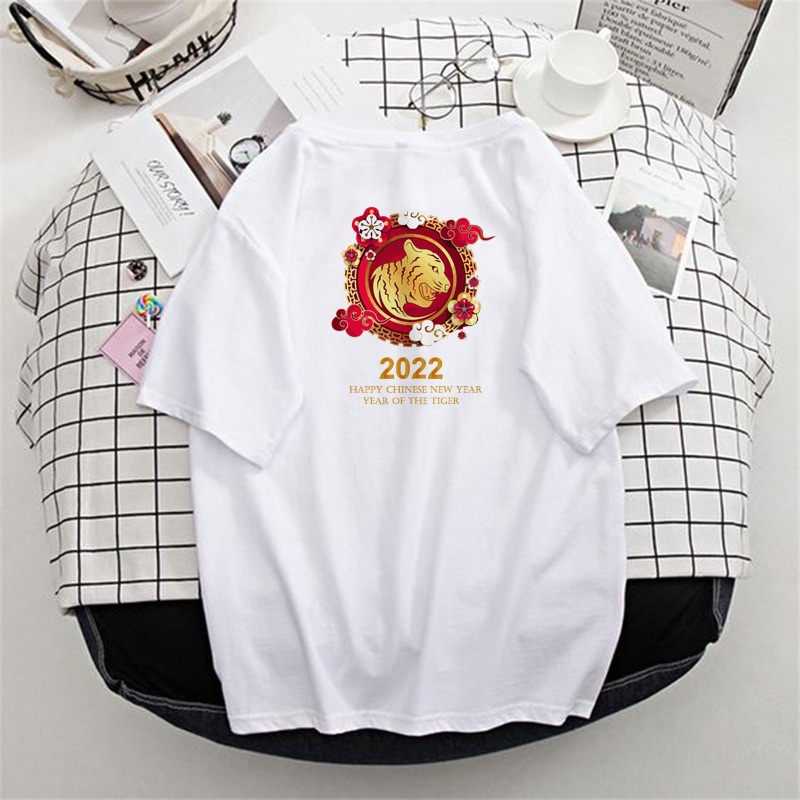 MYSTIQUE.ID-BAJU KAOS HAPPY CHINESE NEW YEAR 2022 T-SHIRT LUCU DAN AESTHETIC