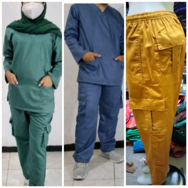 Jual Baju Scrub Baju Jaga Dokter Lengan Panjang Seragam Perawat Baju