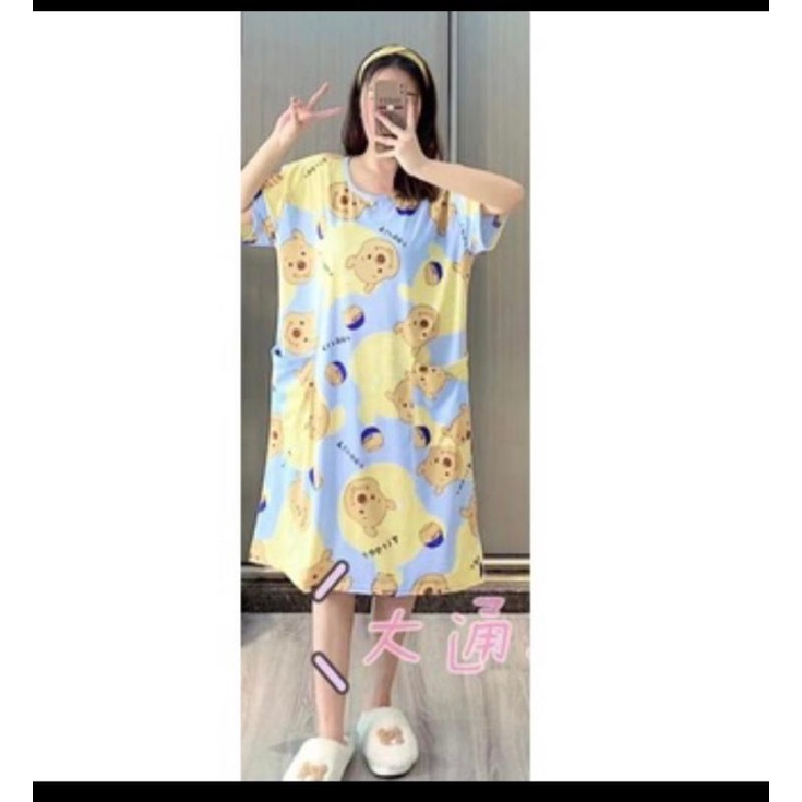 Daster import wanita jumbo murah daster wanita dewasa piyama motif murah daster spandek Korea