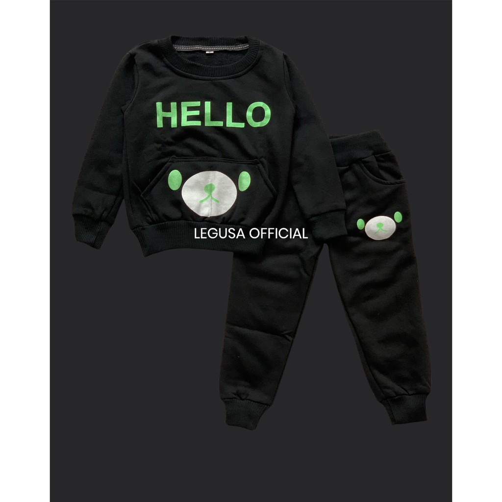 PAKAIAN ANAK STELAN ANAK JOGGER DAN SWEATER HELLO