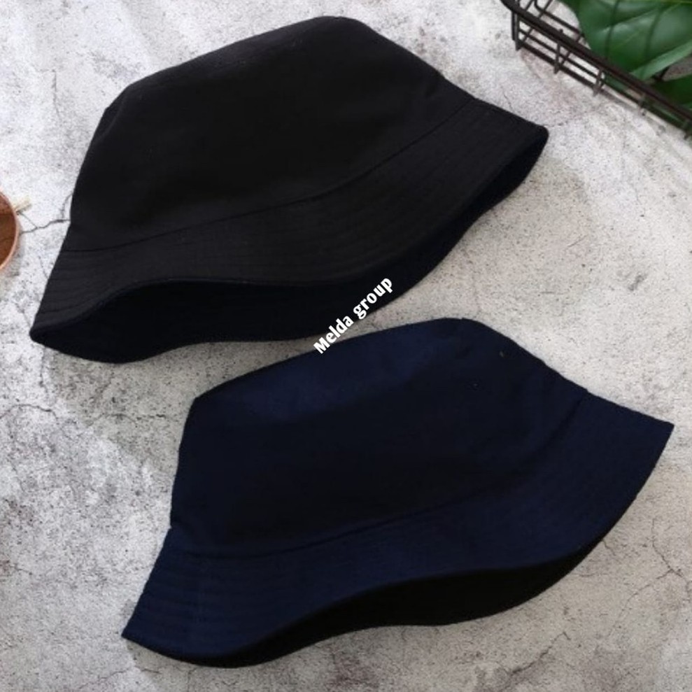 Topi Bucket Hat Distro Bolak Balik Polos dua Sisi Termurah