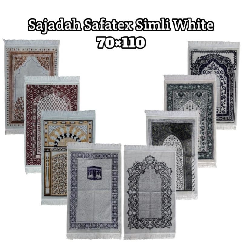 Sajadah Turkey Tebal Putih Safateks Simli White / Turki Eksklusif Putih