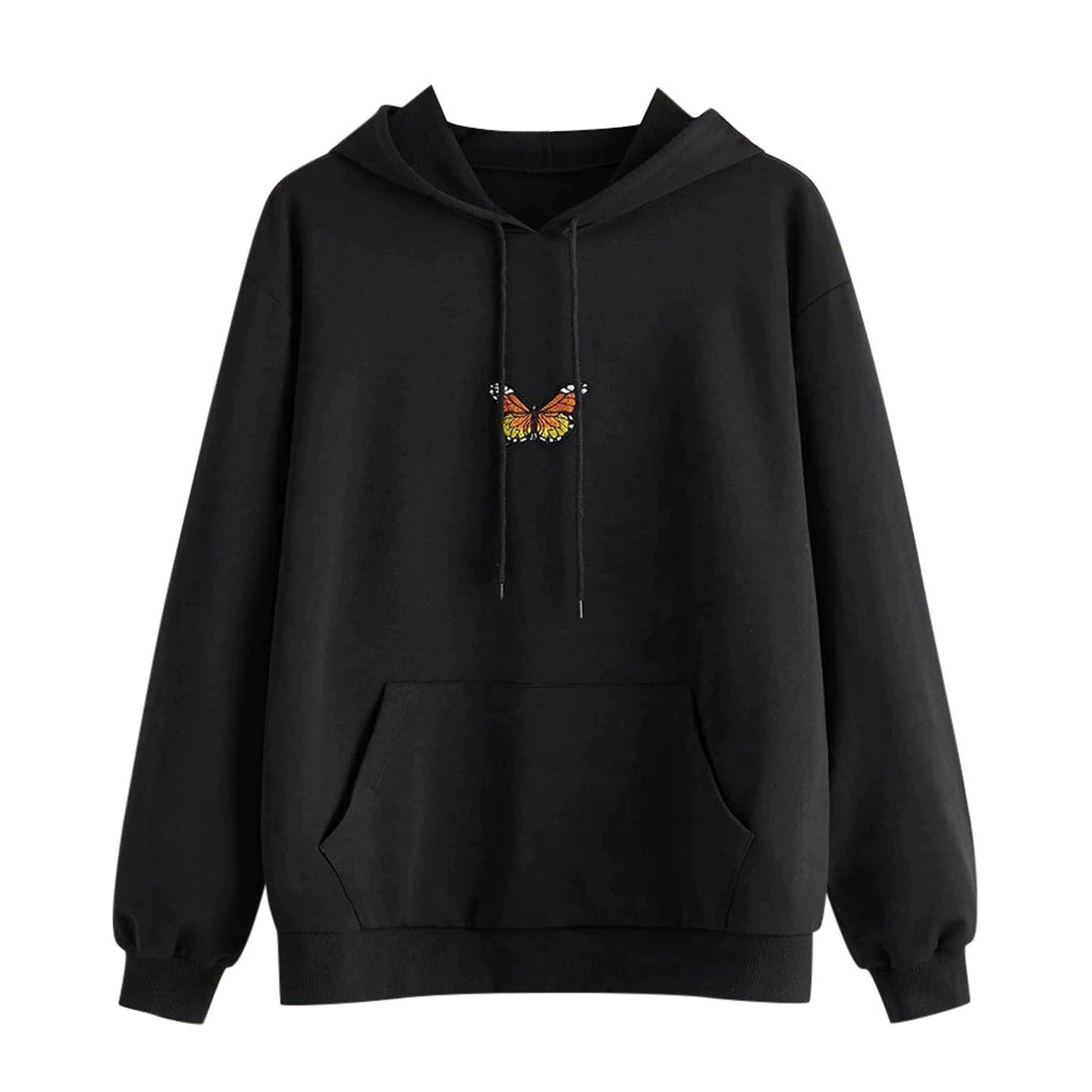 IvannaCollection Sweater Hoodie Wanita Butterfly Bahan Tebal Korean Style