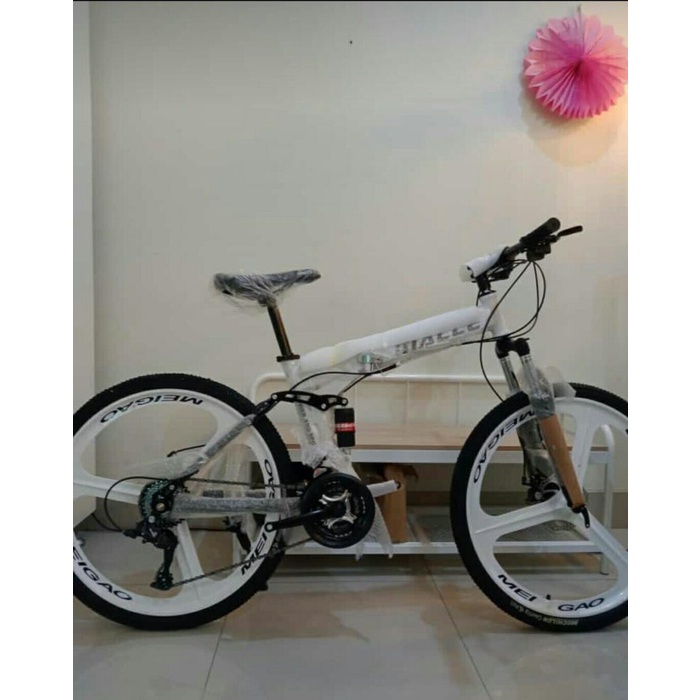 Sepeda Gunung Lipat Foldable Mountain Bike 27 Speed Velg 3 Macce 26"