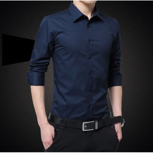 Kemeja Pria NATHAN / Bahan Katun / Lengan Panjang / Kemeja Polos kem nitnit  [ Size M L XL ]