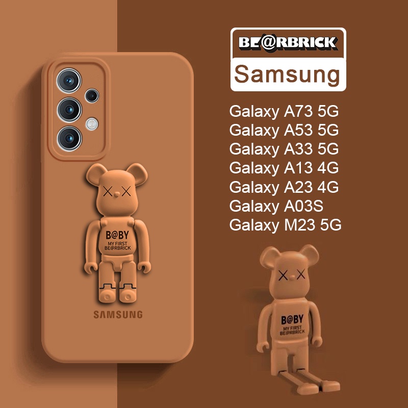 Jual Official Original Bear Stand Silicone Soft Case Samsung Galaxy A73 A53  A33 A23 A13 A03S A52 A52S M23 F23 5G 4G Casing Full Camera Protection Phone  Cover Bearbrick | Shopee Indonesia