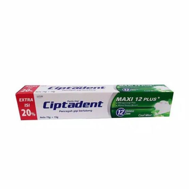 Ciptadent Maxi 12 Plus Cool Mint - Ciptaden Pasta Gigi - Ciptadent Pencegah Gigi Berlubang - Odol